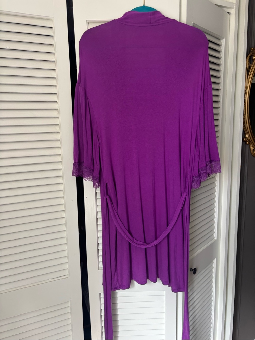 Ambrielle Purple Lace-Trim Robe - Picture 6 of 6